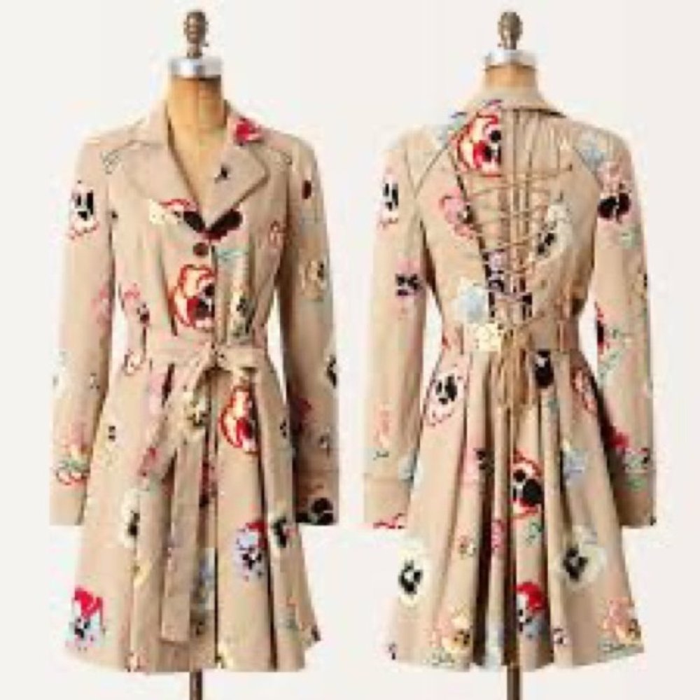 Anthropologie Elevenses Corset Pansy Trench Size 10